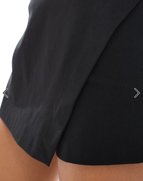 ASOS DESIGN asymmetric wrap bengaline skort in black