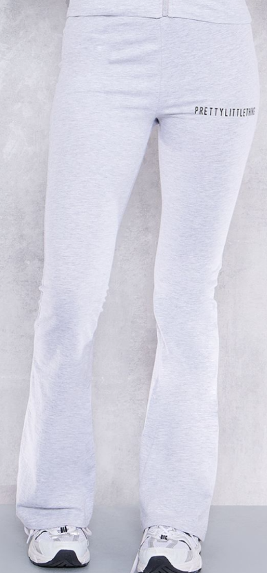 Plt - Ash Grey Jersey Skinny Flared Trousers