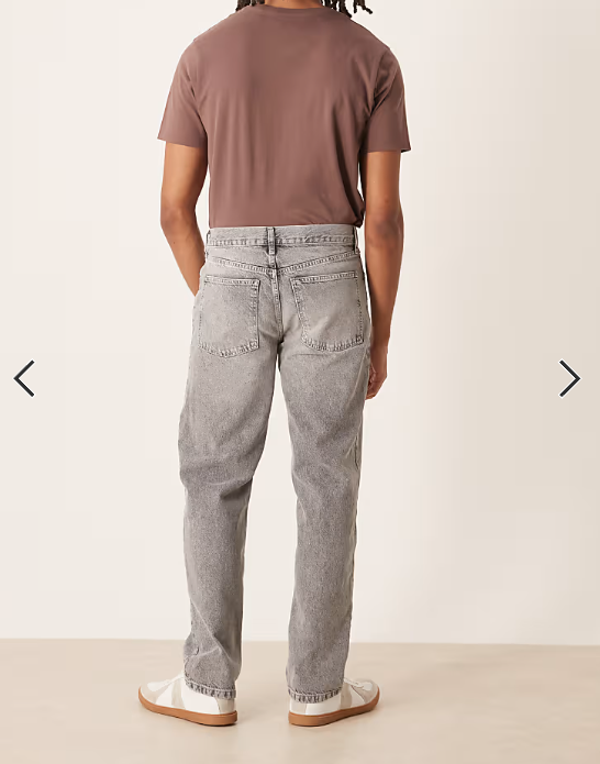 ASOS DESIGN straight leg jeans in heavy grey wash
