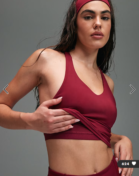 4505 active push up vest with inner bra in cherry red