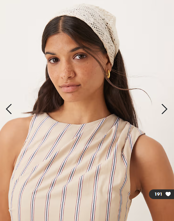 ASOS DESIGN 2 in 1 drape midi dress with stripe bodice in stone stripe