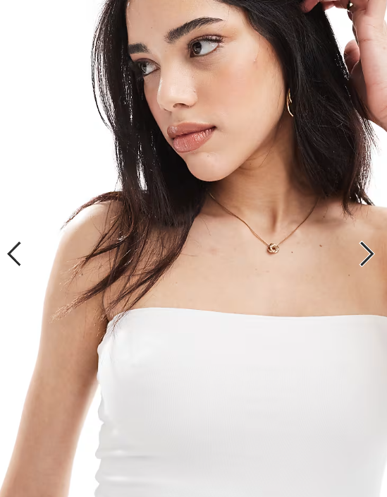 Hollister reversible foldover tube top in white