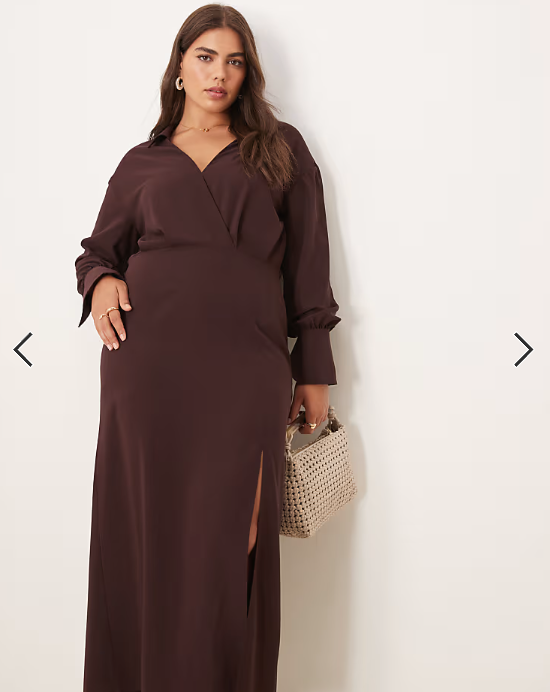 ASOS DESIGN curve wrap shirt midi dress