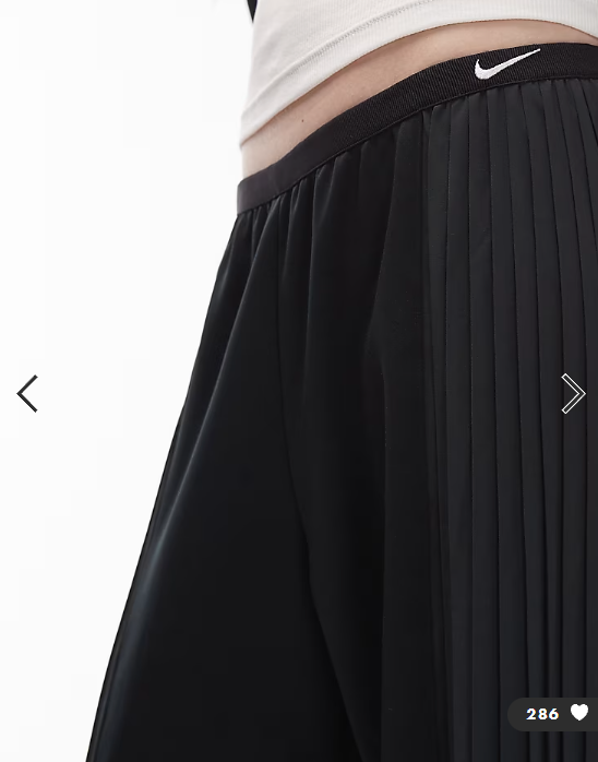 Nike pleated wide leg trousers in black