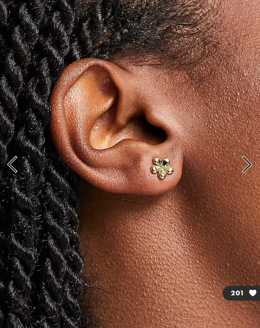 Pieces 18k plated flower studs in gold