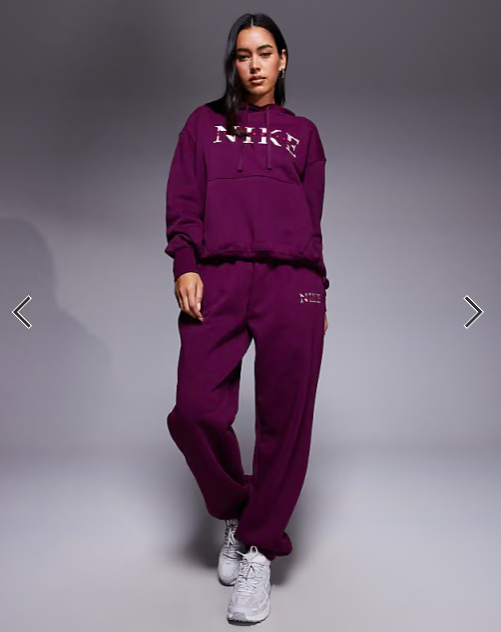 Nike Gym Life Swoosh graphic oversized hoodie in burgundy