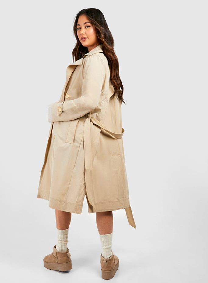 boohoo Belted Trench Coat