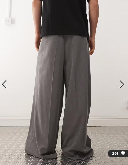 COLLUSION Unisex wide leg trouser co-ord in charcoal
