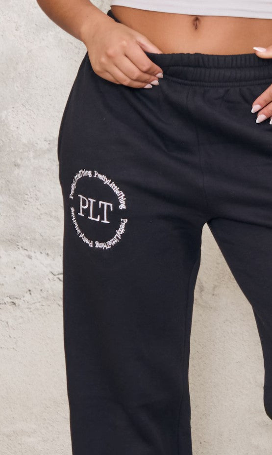 Black Embroiderd Sweat Pant Joggers