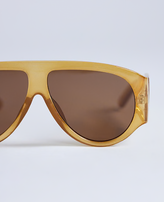 Topshop zante aviator sunglasses in milky orange