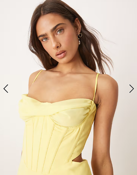 Bardot Martini midi dress in limoncello