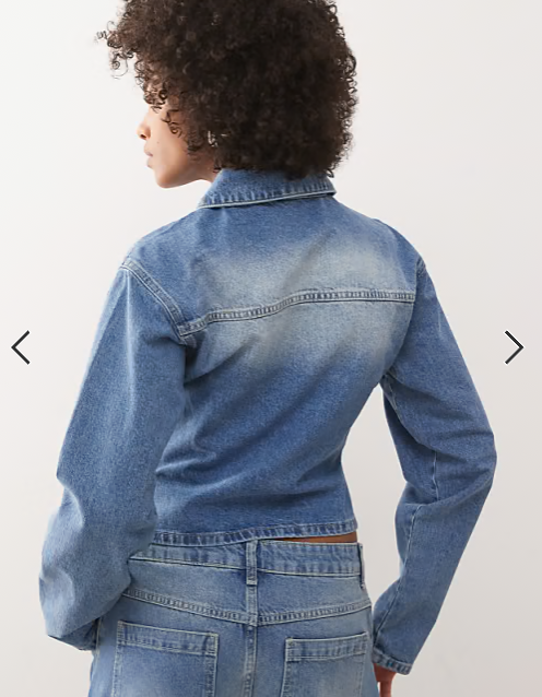 COLLUSION fitted denim jacket in washed blue