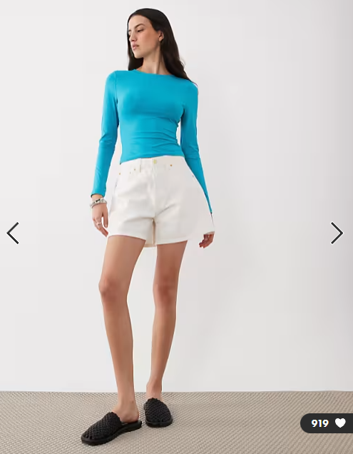 ASOS DESIGN polyamide slinky long sleeve top in teal