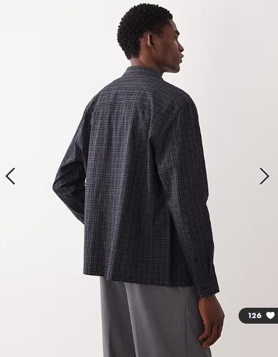 ASOS DESIGN relaxed check shirt in black