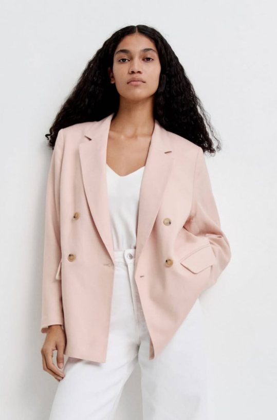 H&M-LINEN-BLEND BLAZER