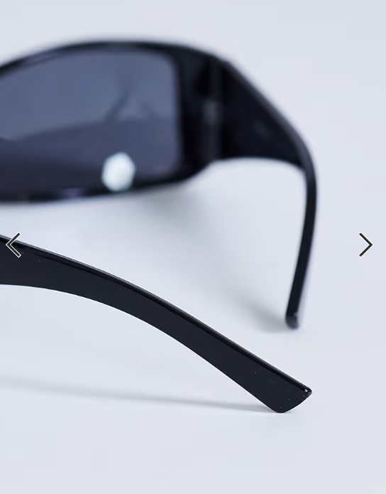 Topshop Ibiza wrapround rectangle sunglasses in black