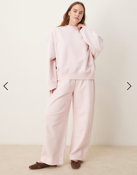 ASOS DESIGN Curve premium heavyweight 500gsm cocoon sleeve sweatshirt in pink