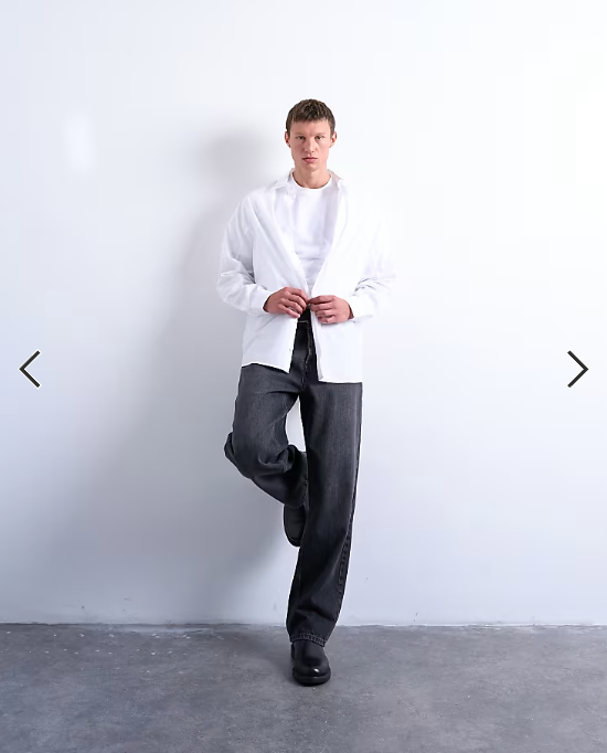 Topman oversized fit formal shirt in white