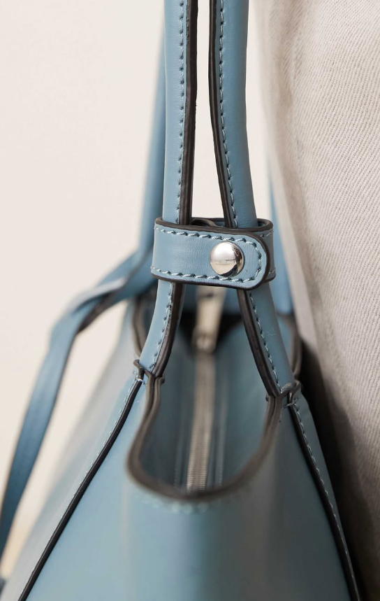 Asos - elongated shoulder bag with seam detail in dusty blue