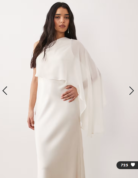 Gina Tricot sheer one shoulder maxi dress with side slit in cream