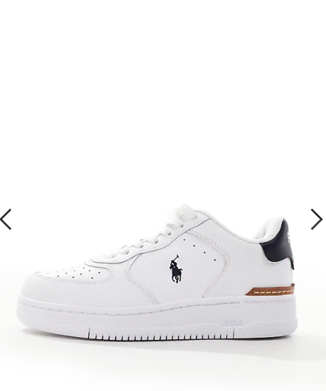 Polo Ralph Lauren masters court leather trainer with logo in white