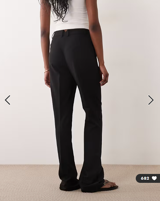 ASOS DESIGN Tall tailored slim straight trousers in black