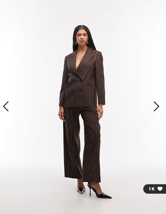 COLLUSION oversized blazer in brown pinstripes