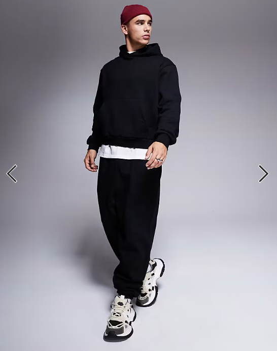 ASOS DESIGN premium heavyweight boxy oversized hoodie 400gsm in black