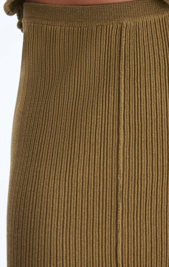 H&M - RIB-KNIT SKIRT - Green