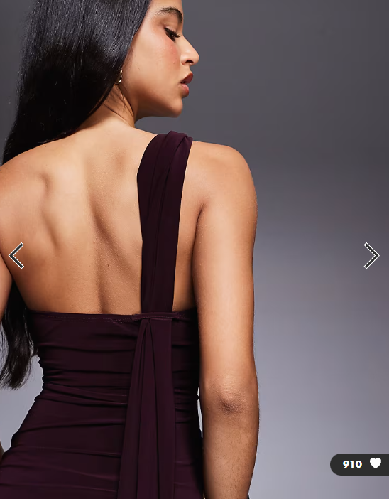 ASOS DESIGN slinky wired sculpted midi dress with tassel drape detail in deep plum
