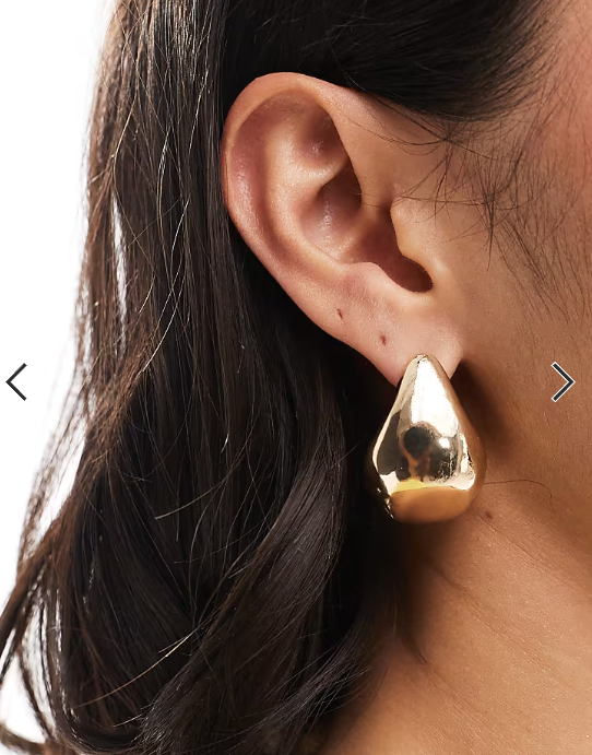 Pieces oversized chunky droplet earrings in gold