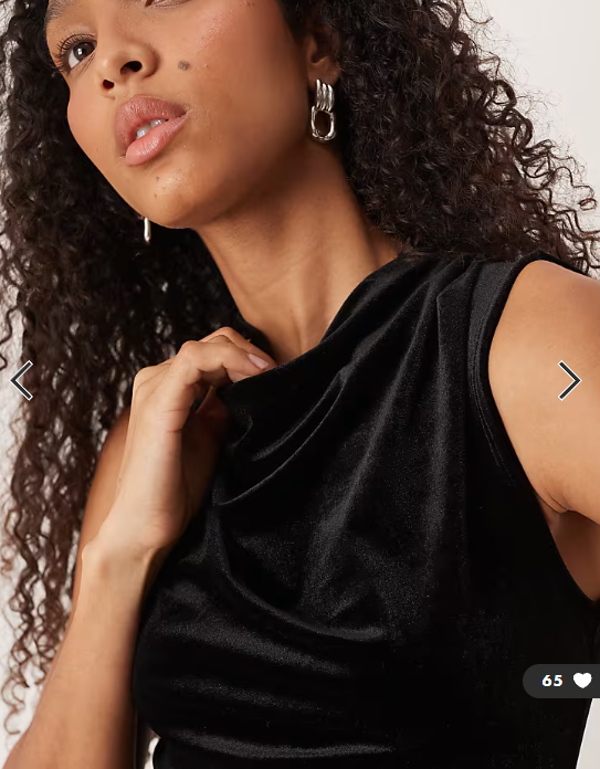 Vila high neck velvet ruched maxi dress in black