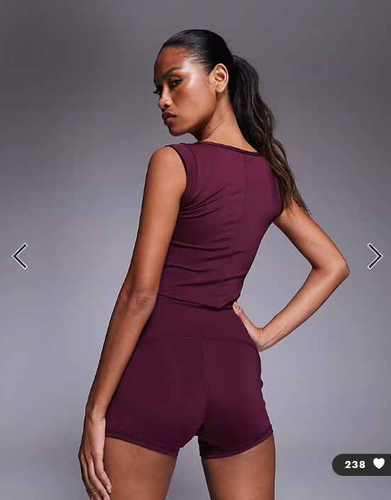 4505 active square neck cap sleeve top in mulberry