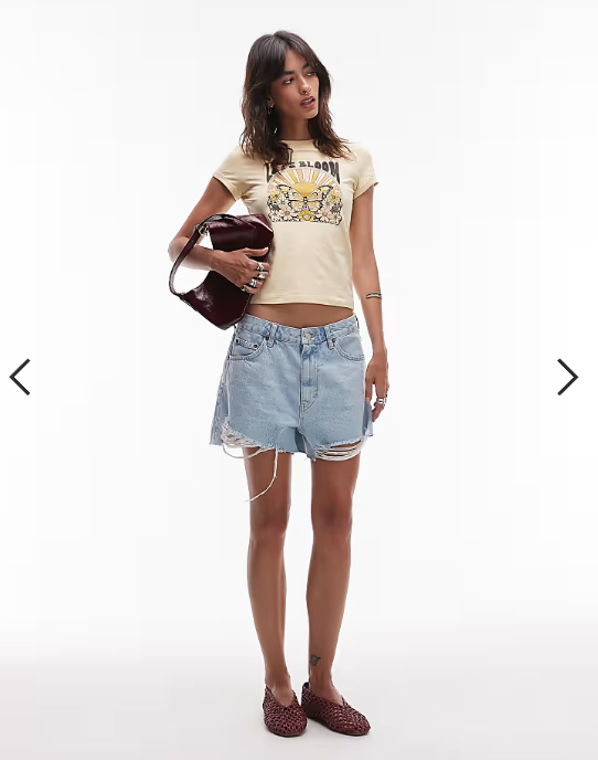 & Other Stories graphic cap sleeve t-shirt in buttermilk yellow