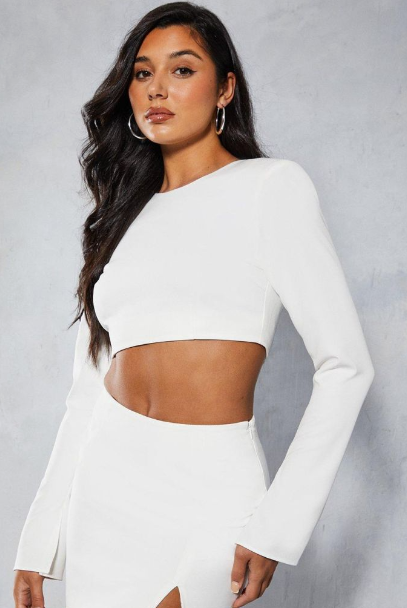 Misspap Shoulder Pad Tailored Long Sleeve Top