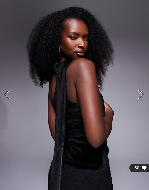 ASOS DESIGN velvet one shoulder cinched top with scarf detail in black