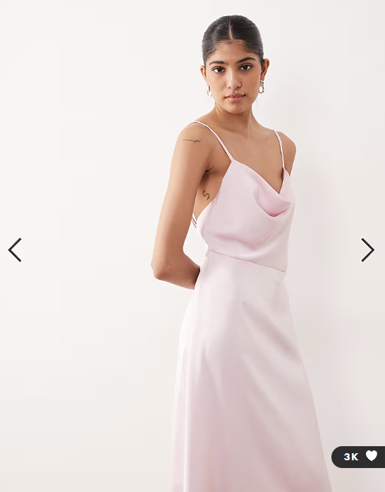 Vila satin cowl neck cami maxi dress in cherry blossom
