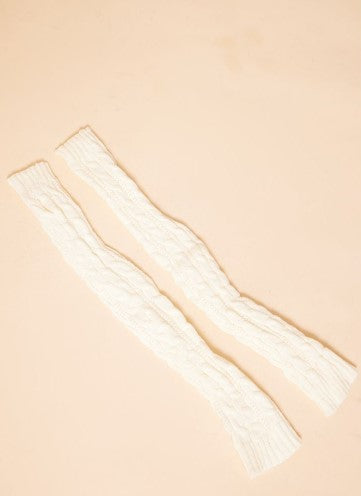 Cream Cable Knitted Arm Warmers