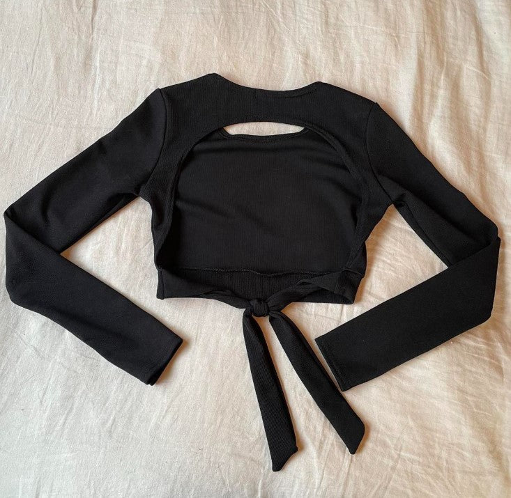 Women's Black Crop-top