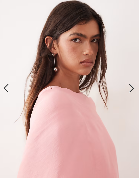 ARRANGE floral embroidered satin overlay maxi dress in pink