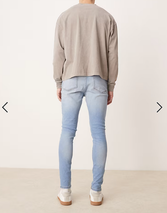 ASOS DESIGN power stretch jeans in light wash