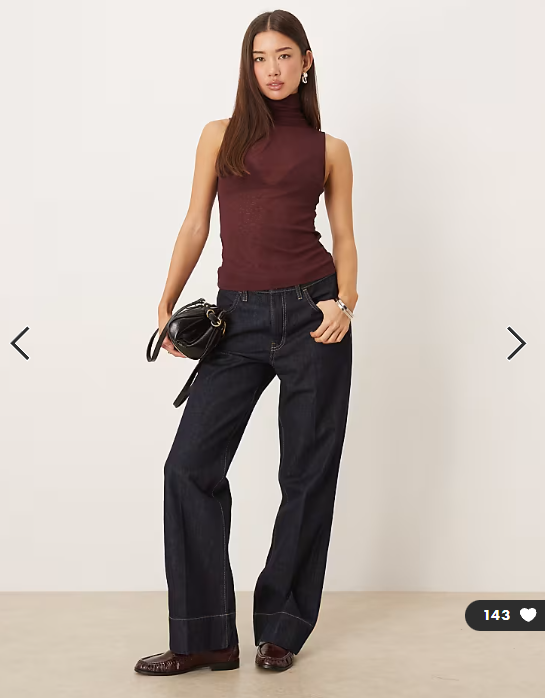 ASOS DESIGN gauzy sheer mesh roll neck sleeveless top in burgundy