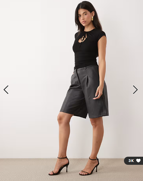 Gina Tricot keyhole short sleeve top in black