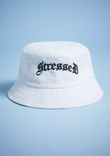 Stressed Boucle Woven Bucket Hat