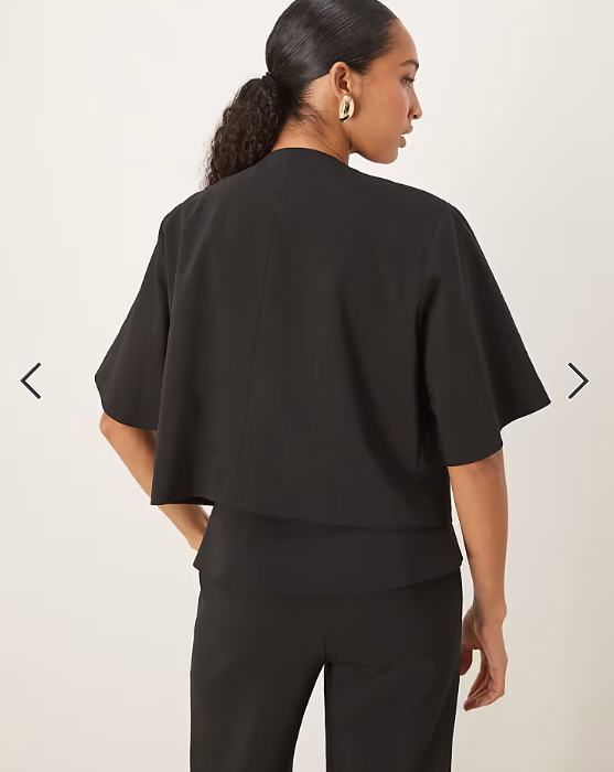 ASOS DESIGN tailored gold button top co-ord in black