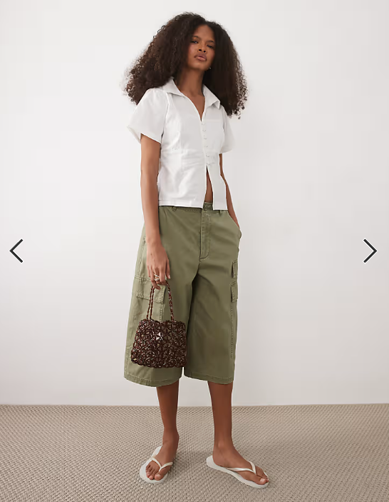 Brave Soul short sleeve shirt with open button detail in white