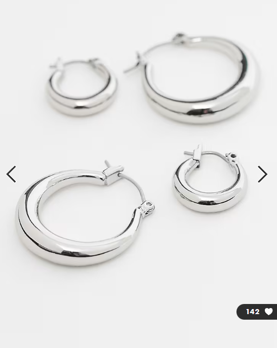 Weekday hoop earrings 2-pack in silver