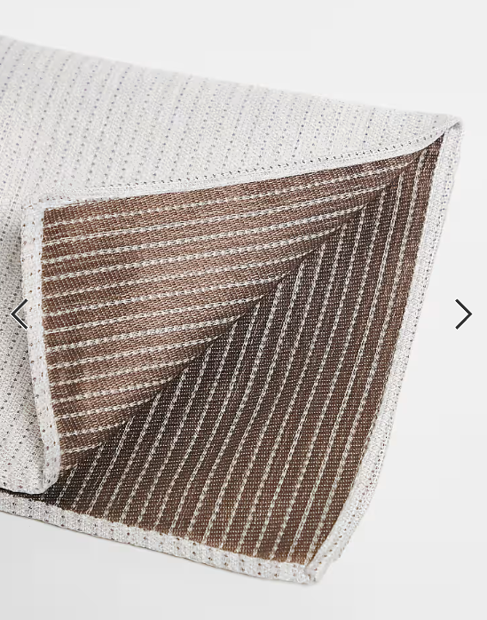 ASOS DESIGN textured tie and pocket square in stone