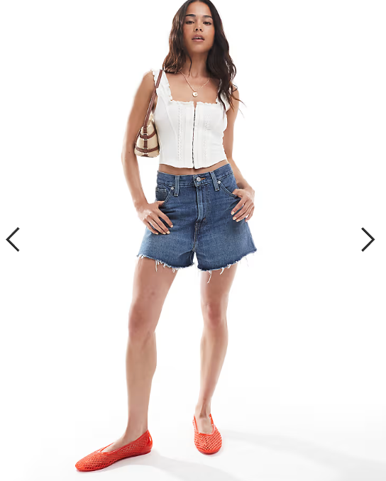 Miss Selfridge hook and eye detail corset top in cream