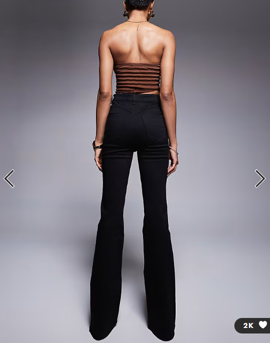ASOS DESIGN Tall power stretch sculpt flare jeans in black